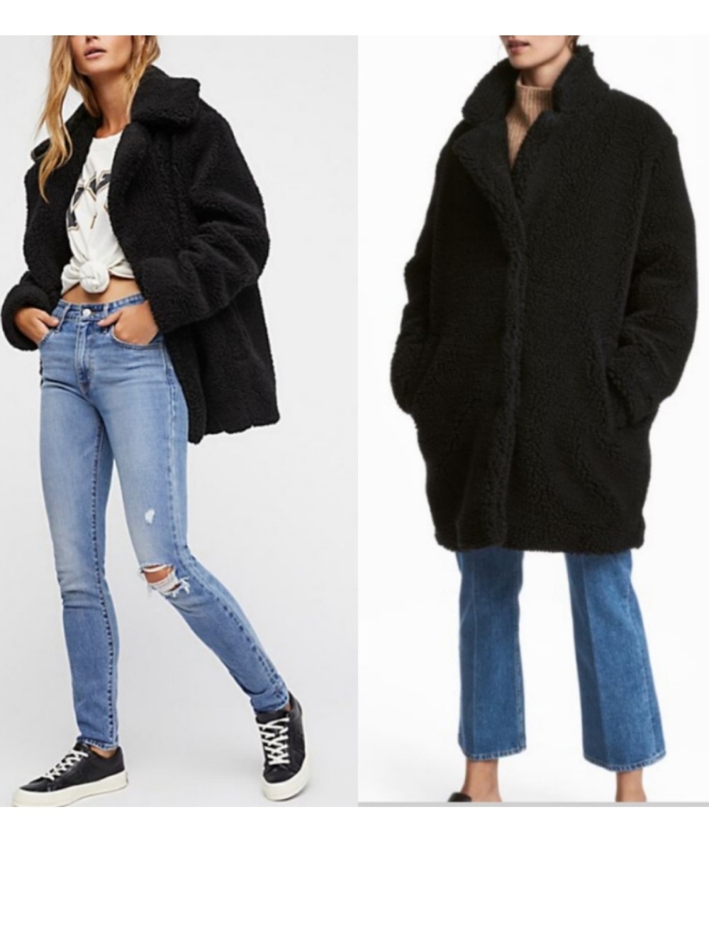$130 American Eagle Sherpa Faux Fur Teddy Coat in black M